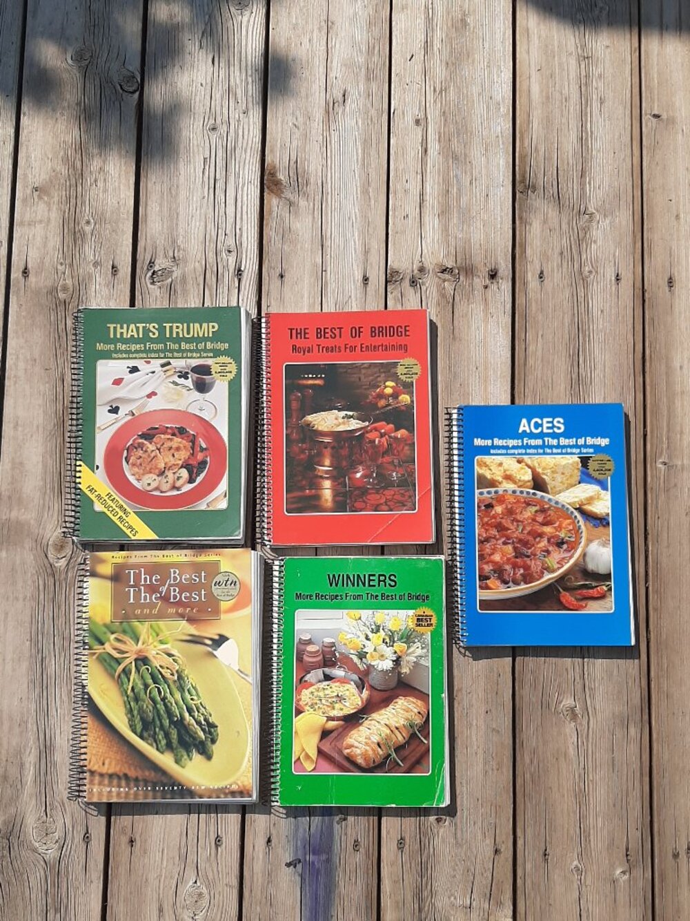 Lot of 5 Vintage Recipes From The Best of Bridge Cookbooks Canada 80's